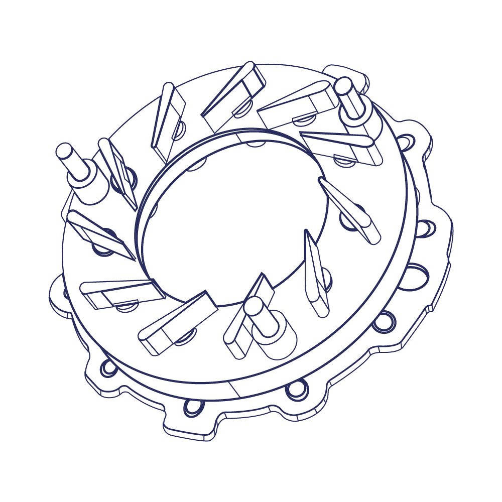 807489-0001 GTB1449VZ NOZZLE RING ASSY